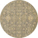 Round Machine Washable Abstract Brown Modern Rug, wshabs518brn