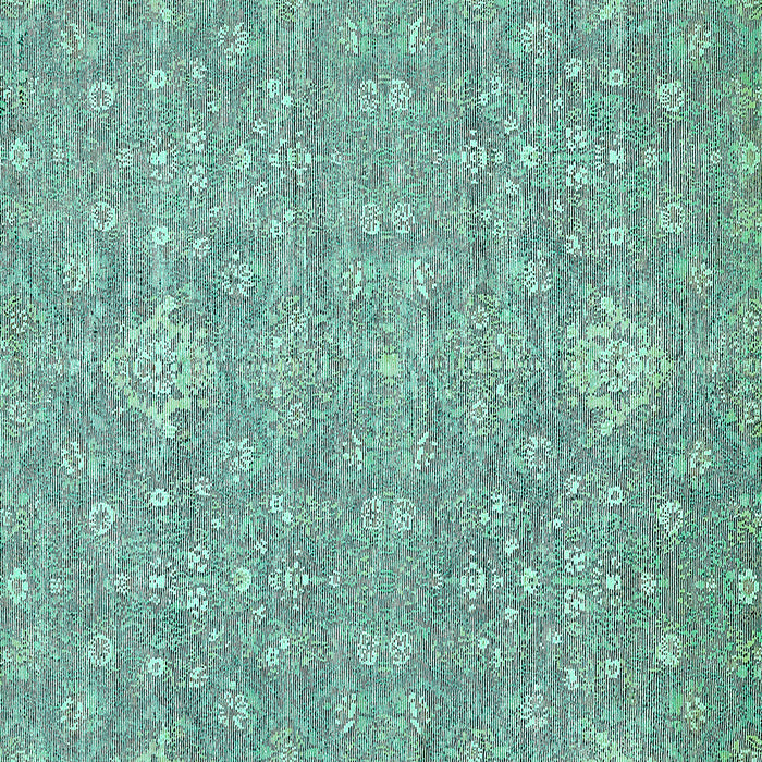Square Abstract Turquoise Modern Rug, abs518turq