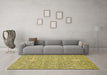 Machine Washable Abstract Yellow Modern Rug in a Living Room, wshabs518yw