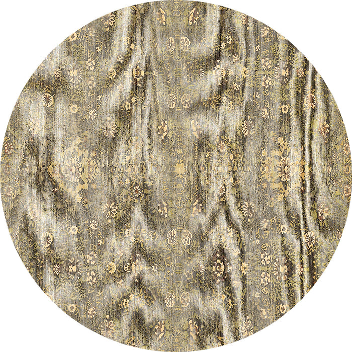 Round Abstract Brown Modern Rug, abs518brn