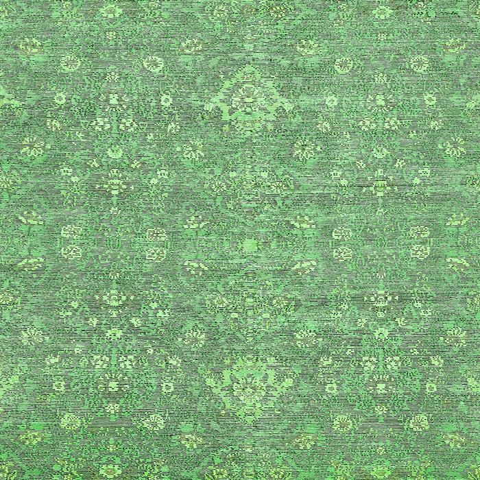 Square Abstract Green Modern Rug, abs518grn