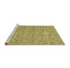 Sideview of Machine Washable Abstract Yellow Modern Rug, wshabs518yw