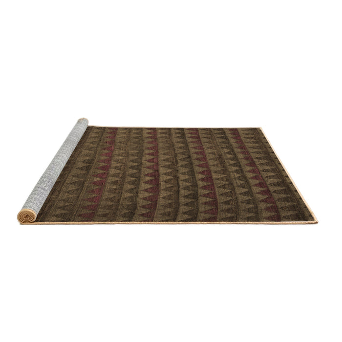 Sideview of Machine Washable Abstract Brown Modern Rug, wshabs5190brn