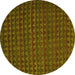 Round Abstract Yellow Modern Rug, abs5190yw