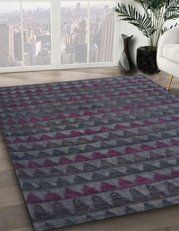 Abstract Plum Purple Modern Rug, abs5190