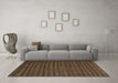 Machine Washable Abstract Brown Modern Rug in a Living Room,, wshabs5190brn