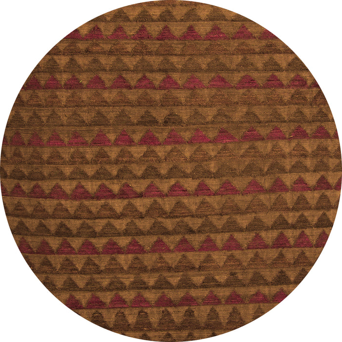 Round Abstract Orange Modern Rug, abs5190org