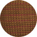 Round Abstract Orange Modern Rug, abs5190org