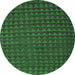 Round Machine Washable Abstract Emerald Green Modern Area Rugs, wshabs5190emgrn