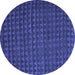 Round Abstract Blue Modern Rug, abs5190blu