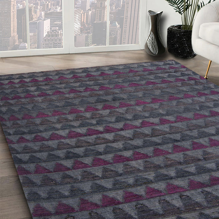 Abstract Plum Purple Modern Rug in Family Room, abs5190
