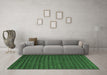 Machine Washable Abstract Emerald Green Modern Area Rugs in a Living Room,, wshabs5190emgrn