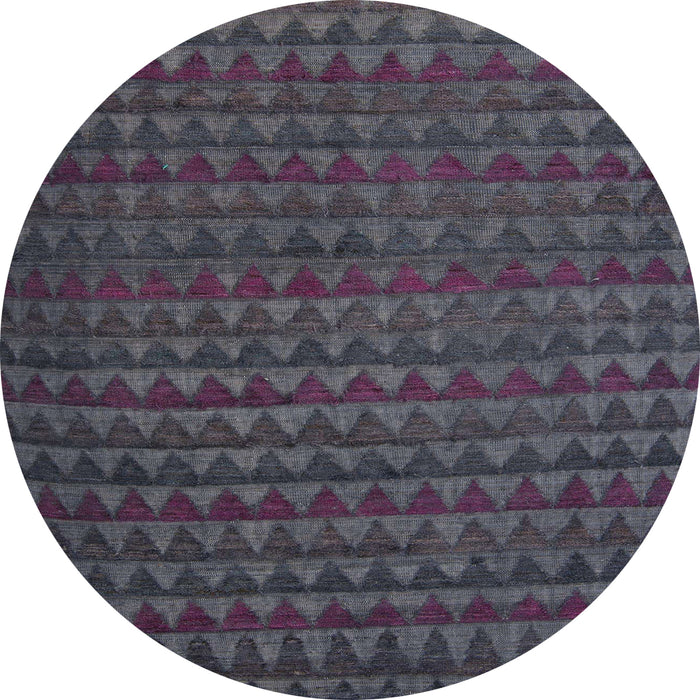 Round Machine Washable Abstract Plum Purple Rug, wshabs5190