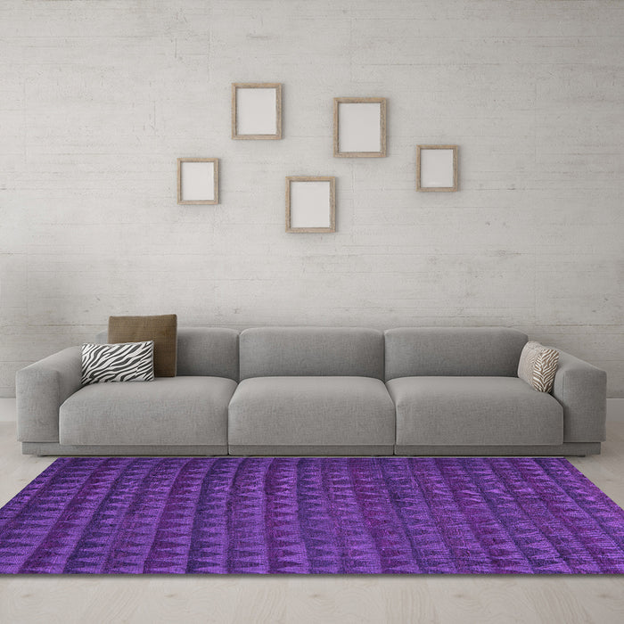 Machine Washable Abstract Purple Modern Area Rugs in a Living Room, wshabs5190pur