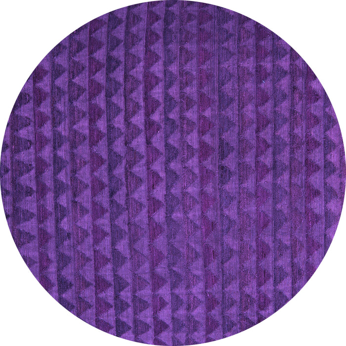 Round Abstract Purple Modern Rug, abs5190pur