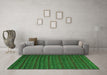 Machine Washable Abstract Green Modern Area Rugs in a Living Room,, wshabs5190grn