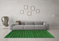 Machine Washable Abstract Green Modern Rug, wshabs5190grn