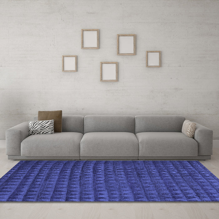 Machine Washable Abstract Blue Modern Rug in a Living Room, wshabs5190blu