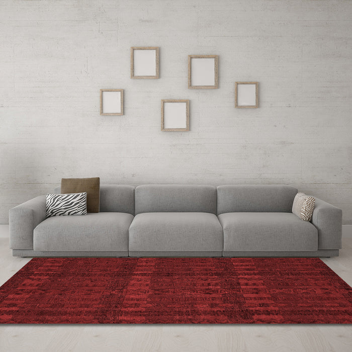 Modern Red Washable Rugs