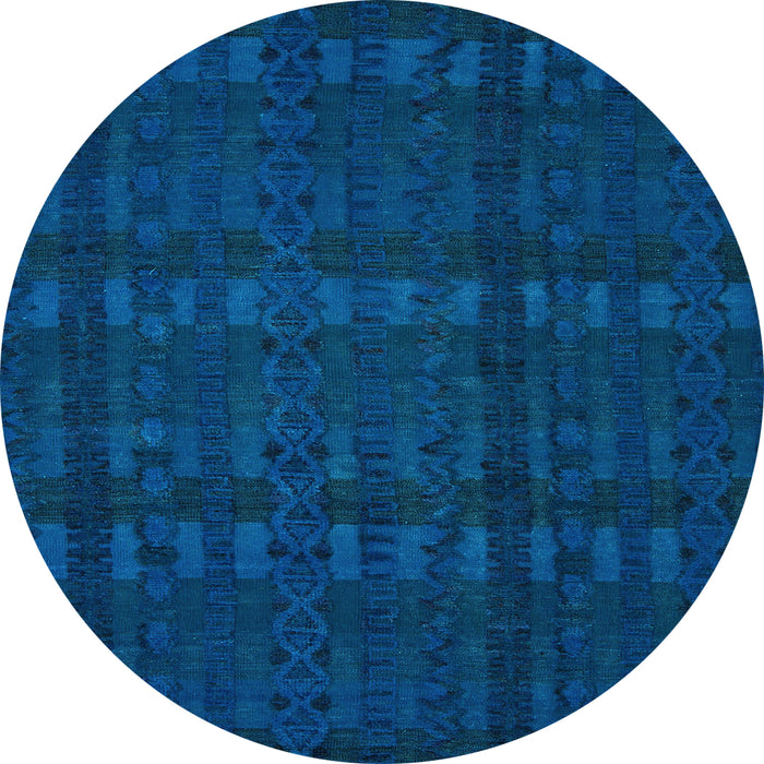 Round Abstract Light Blue Modern Rug, abs5191lblu