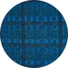 Round Abstract Blue Modern Rug, abs5191