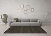 Machine Washable Abstract Brown Modern Rug in a Living Room,, wshabs5191brn