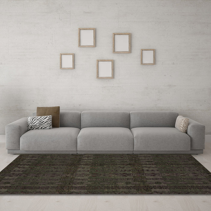 Machine Washable Abstract Brown Modern Rug in a Living Room,, wshabs5191brn
