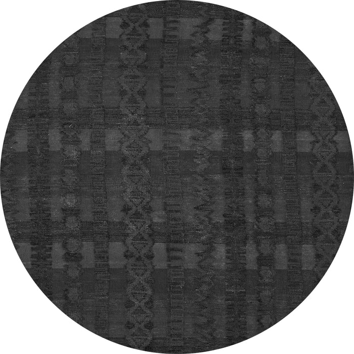 Round Abstract Gray Modern Rug, abs5191gry