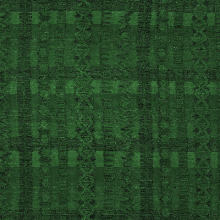 Square Abstract Emerald Green Modern Rug, abs5191emgrn