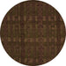 Round Abstract Orange Modern Rug, abs5191org