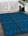 Machine Washable Abstract Blue Rug in a Family Room, wshabs5191