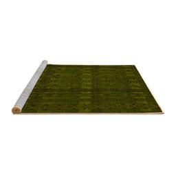 Sideview of Machine Washable Abstract Yellow Modern Rug, wshabs5191yw
