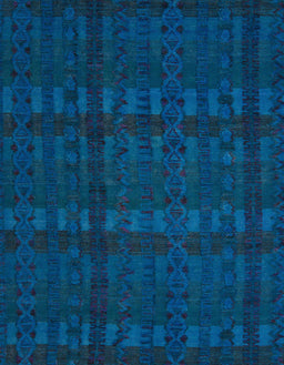 Machine Washable Abstract Blue Rug, wshabs5191