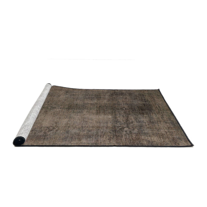 Sideview of Machine Washable Abstract Dark Almond Brown Rug, wshabs5192