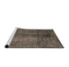 Sideview of Machine Washable Abstract Dark Almond Brown Rug, wshabs5192