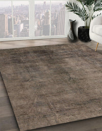 Abstract Dark Almond Brown Modern Rug, abs5192