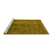 Sideview of Machine Washable Abstract Yellow Modern Rug, wshabs5192yw