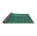 Sideview of Abstract Turquoise Modern Rug, abs5192turq