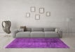 Machine Washable Abstract Purple Modern Area Rugs in a Living Room, wshabs5192pur