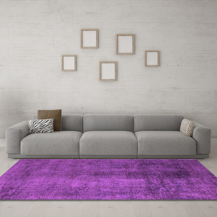 Machine Washable Abstract Purple Modern Area Rugs in a Living Room, wshabs5192pur