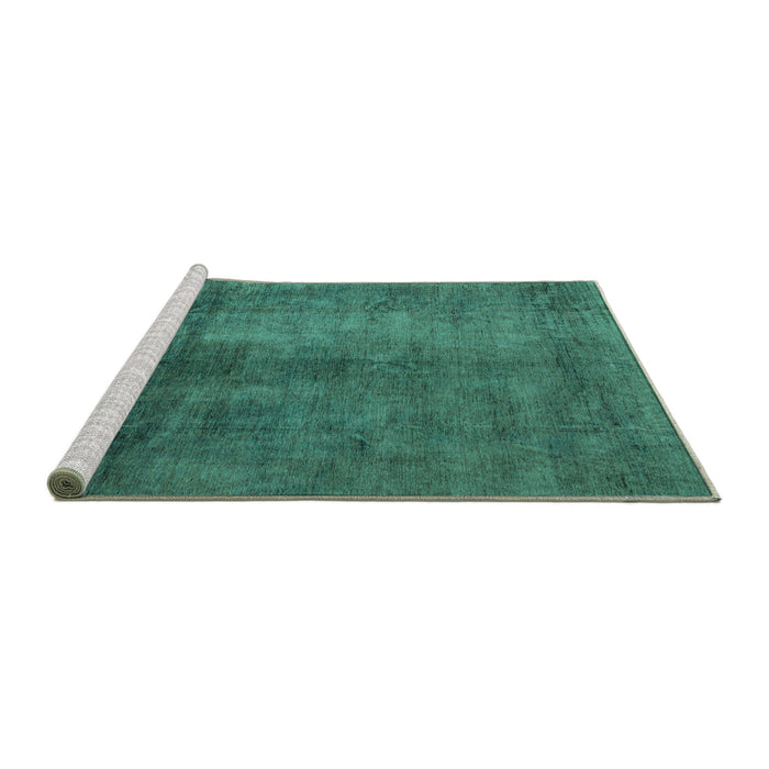 Sideview of Machine Washable Abstract Turquoise Modern Area Rugs, wshabs5192turq