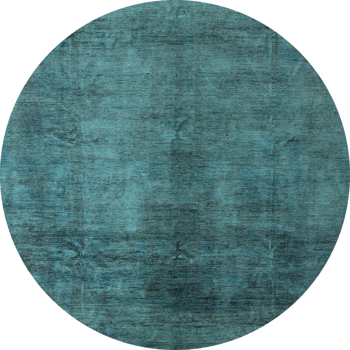 Round Abstract Light Blue Modern Rug, abs5192lblu