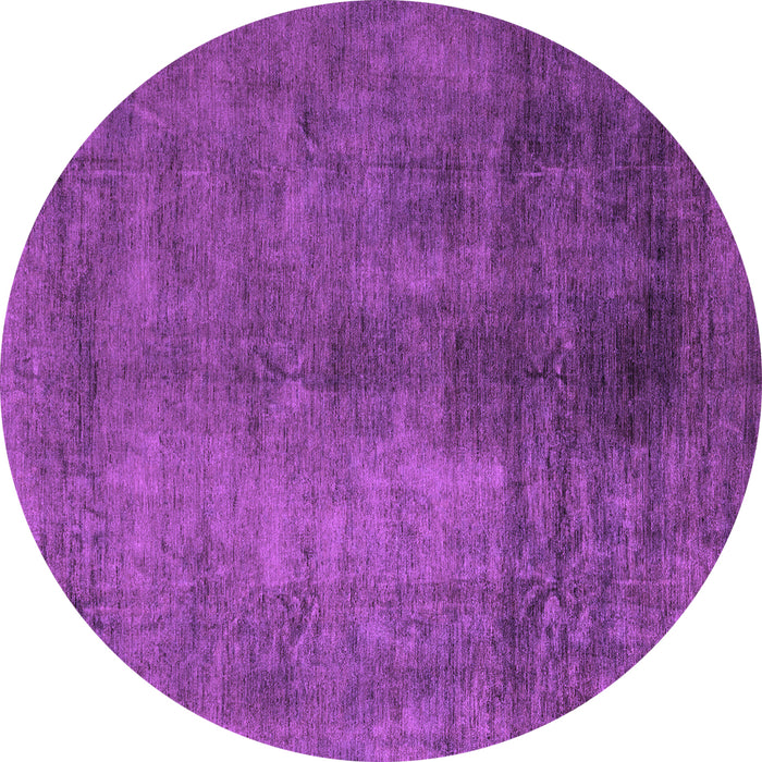 Round Machine Washable Abstract Purple Modern Area Rugs, wshabs5192pur