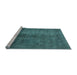 Sideview of Machine Washable Abstract Light Blue Modern Rug, wshabs5192lblu