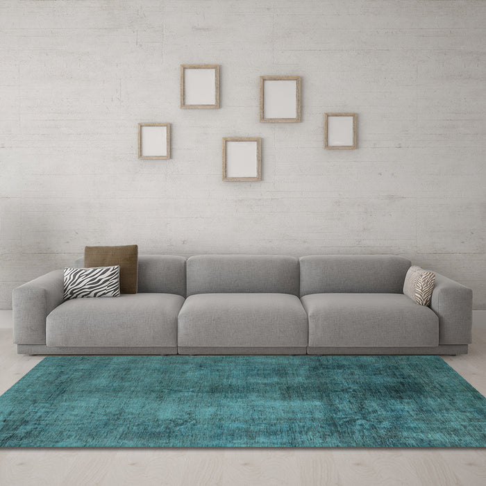 Machine Washable Abstract Light Blue Modern Rug in a Living Room, wshabs5192lblu