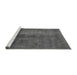 Sideview of Machine Washable Abstract Gray Modern Rug, wshabs5192gry