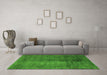 Machine Washable Abstract Green Modern Area Rugs in a Living Room,, wshabs5192grn