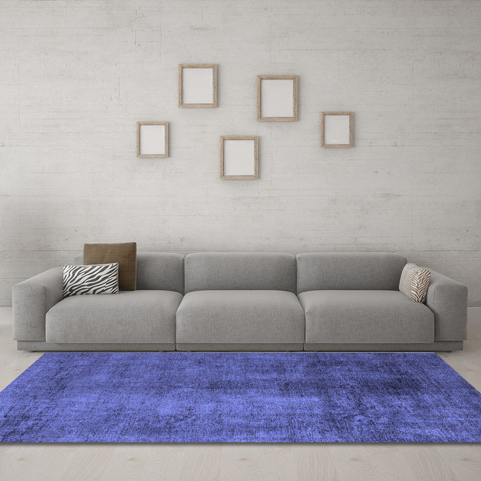 Machine Washable Abstract Blue Modern Rug in a Living Room, wshabs5192blu