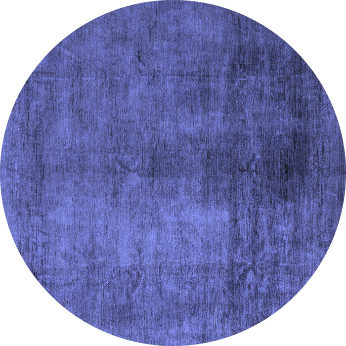 Round Abstract Blue Modern Rug, abs5192blu