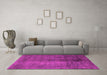 Machine Washable Abstract Pink Modern Rug in a Living Room, wshabs5192pnk